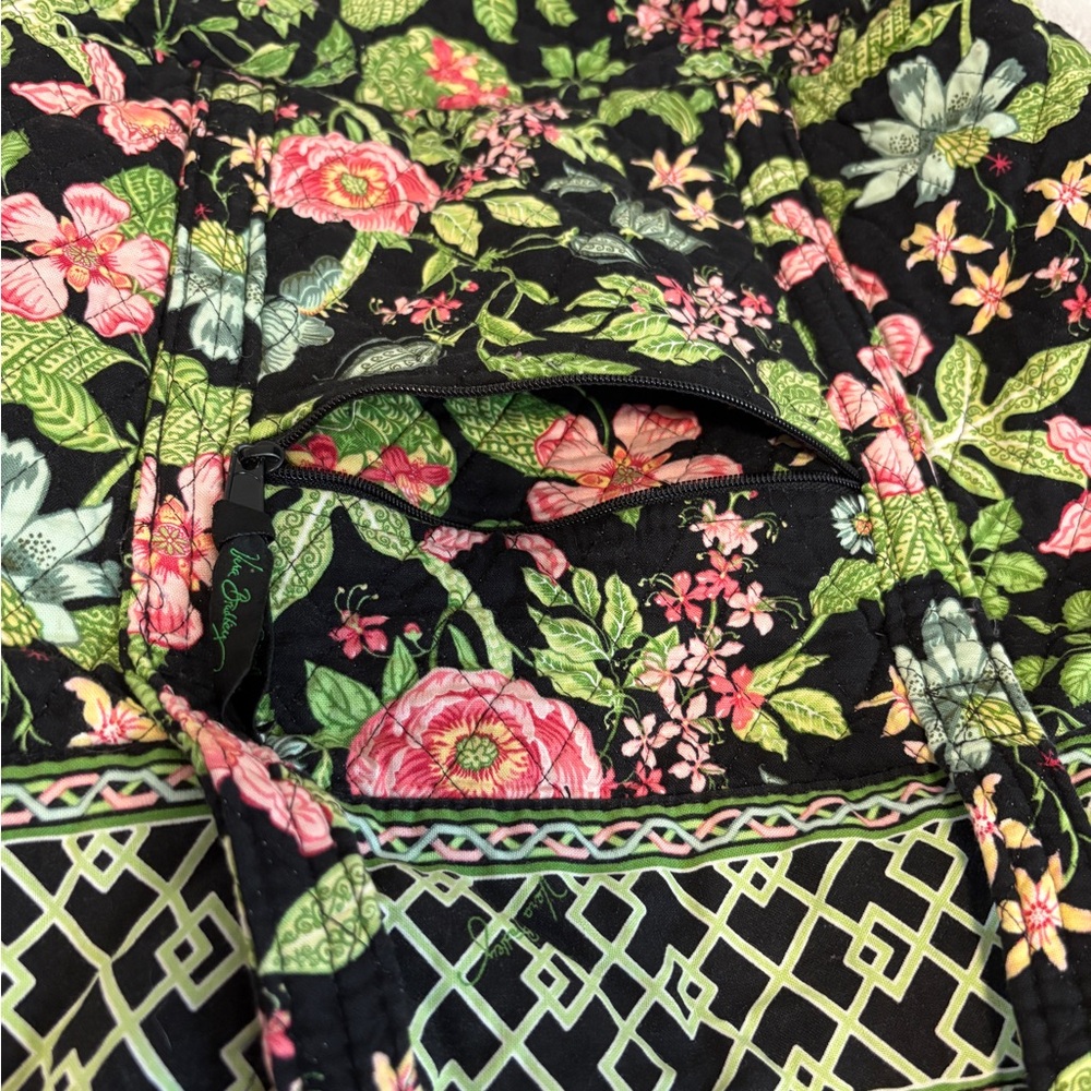 Vera Bradley Black and Pink Floral Tote - Picture 4 of 6